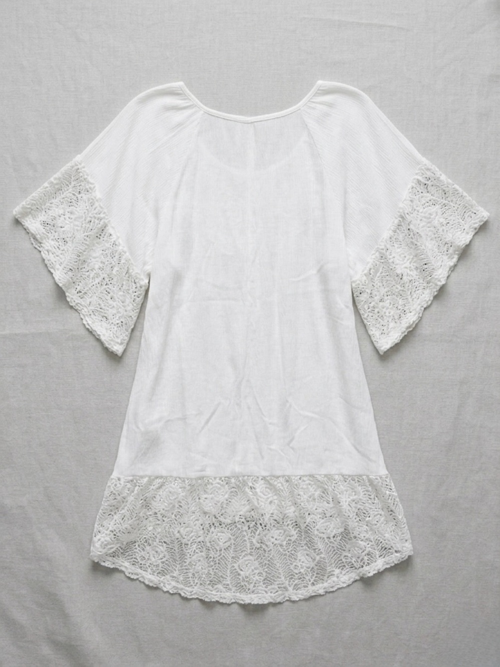Saint Tropez West White Lace-Trim Boho Tunic/Dress - Picture 2 of 3